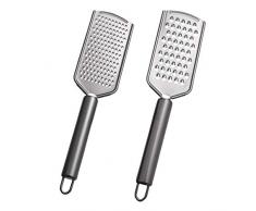 Ajiuzh Käsehobel Handheld, 2er Set Käsereibe Reibe Edelstahl Küchenreibe Zerkleinerer Mikroreibe Rasierer scharfe Zähne leicht zu reiben Ideal für Gemüse, Obst, Nüsse, Knoblauch, Käse a