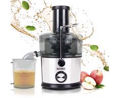 Duronic JE7C Zentrifugaler Entsafter für Obst und Gemüse | elektrisch | Entsafter | Juicer | Edelstahl | Große Einfüllöffnung | 2 Geschwindigkeiten | 800 Watt | Anti-Tropf | 1L Saftbehälter | BPA-Frei