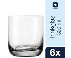 LEONARDO HOME Trinkglas Daily, 6-er Set, 320 ml, Wasserglas, Saftglas, Longdrinkglas, Becher, spülmaschinenfest, Teqton-Glas, 063324