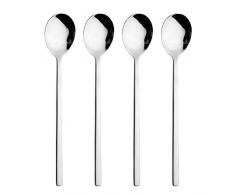 AOOSY 4 Stück Suppenlöffel Edelstahl Runde Esslöffel, 8,5 Zoll Langen Griff Abendessen Reis koreanischen Löffel Set für Home Kitchen Restaurant