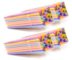 com-four® 400x Knickbare Trinkhalme, Strohhalme in verschiedenen bunten Farben