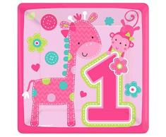 Amscan 18Â cm One Wild Girl Papier eckig Teller