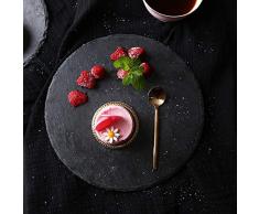 SUNXK Schwarze runde Platte mit Aufschnitt Tablett westlichen Rock Wobble kreativen Sushi-Sashimi Platter (Color : Black, Size : Small)