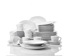 VEWEET, Tafelservice Serie Clover aus Porzellan 18/36-teilig Geschirr Set, 20/40-teilig Frühstücksservice, 24/48-teilig Tafelservice, 30/60-teilig Kombiservice Tafelservice Set