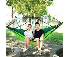 Zixin Hängematte mit Moskitonetz 2 Person Camping Ultralight beweglichen Winddichtes Anti-Moskito-Schaukel schläft Hängematte Bett, Obst Grün (Color : Fruit Green)