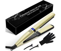 Upgrade Glätteisen und Lockenstab 2 in 1 Haarglätter mit LCD-Display Automatische Verriegelung,einstellbare Temperatur(160-230℃) für alle Haartypen,lonen Technologie,360° Rotierende,Dual-Spannung