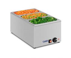 Royal Catering Speisenwärmer Bain Marie Speisewärmer (1200 W, 50–95 °C, 3 GN 1/3 Behälter mit Deckel, 56 x 33,5 x 24 cm, Edelstahl)