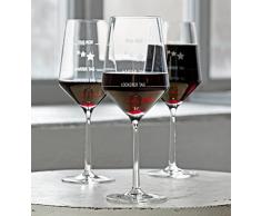 6 Stück Wie war Dein Tag-Weingläser von Zwiesel | 6er-Set | Guter Tag, Schlechter Tag-Weinglas mit Aufdruck | 6X 540ml Glas | Rotwein Weißwein | Made in Germany Sternefresser®