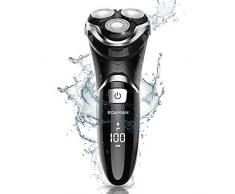 Rasierer Herren Elektrisch, Nass und Trockenrasierer mit 4D Rotationsrasierer Präzisionstrimmer Elektrischer Männer IPX7 Wasserdicht.