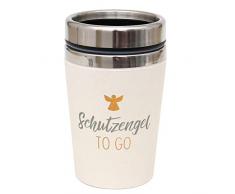 Dekohelden24 Thermobecher/Becher to go, Motiv: Schutzengel to go, Maße H/Ø: 13,5 x 8,4 cm, Fassungsvermögen: 240 ml.