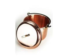 CopperGarden Kupfertopf mit Deckel - 8 Liter - 24 cm Durchmesser - glatte Ausführung mit Henkel