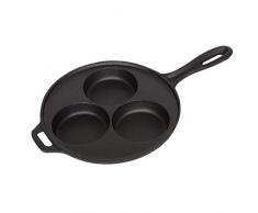 ZCXBHD Dreiloch-Form-Omelett-Wok Pfanne Gusseisen-Omelett-Pfanne Ohne Beschichtung Antihaft-Pfanne Mit Flachem Boden