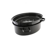 axentia Gansbräter schwarz/weiß 30 cm, Emaille-Bräter mit Deckel, hochwertiger Bräter aus Emaille induktionsgeeignet, pflegeleichter Bratentopf Volumen ca. 2,7 Liter, Deckel als Pfanne verwendbar