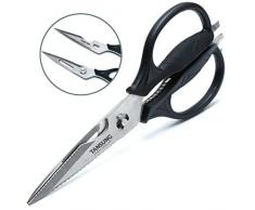 tansung Küchenschere Schere Küche 23.5cm Haushaltsschere für Fleisch, Walnuss, Fisch, Papier, Flaschenöffnung|Edelstahl Kunststoff (Küchenschere) (küchenschere Schwarz)