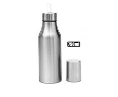 SZSMD Öl Flasche Edelstahl, Öl & Essig Spender 750ML, Ölflasche küche Ölbehälter, Auslaufsicher Olivenöl Behälter, Staubdicht Olivenölspender Fasche für BBQ,Kochen,Grillen