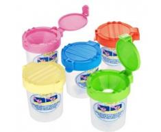 10 x Läufer Wasserbecher Höhe 8cm transparent mit farbigem Deckel