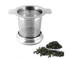 Hihamer Teesieb Teefilter Fein Sieb mit Deckel und Griffe Set aus Edelstahl für Losen Tee Tasse Teekanne Töpfe, rostfrei spülmaschinenfest
