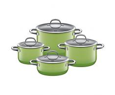 Silit Passion Green Topfset 4-teilig, Töpfe mit Glasdeckel, Silargan Funktionskeramik, Induktionstöpfe, Topf Induktion, grün