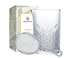 Homestia Cocktail-Rührglas mit Edelstahl-Sieb, 2 Stück Geschirr Silver 2pcs