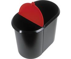 Helit H6103992 - System Papierkorbthe double 20 + 9L, schwarz/rot