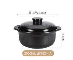 ASDAF Suppentopf Crock Pot Casserole Keramikkochtopf Suppentopf Hochtemperaturbeständige Kochtopf für Gasherd Suppentopf,2L