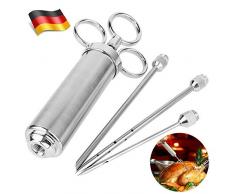 BALLSHOP Edelstahl Bratenspritze Marinadenspritze Gewürzspritze 2 Unzen Küchenhelfer für BBQ Fleisch Rind Huhn