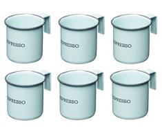 Kitchen Craft Living Nostalgia Espresso Tassen, 75 ml (2.5 FL oz) (Set von 6), Emaille, Vintage Blau, 7 X 5 X 5 cm