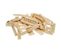 Bastelhölzer - Holz Wäscheklammern Bastelklammern Teile zum Basteln 72x10mm, 100 Stück