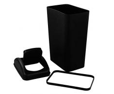 Ordate 14 l Mülleimer Abfallsammler Müllbehälter Abfalleimer Schwingdeckel, Black, 1 Packung