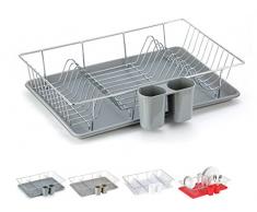 MSV Abtropfgestell Sakura Geschirrabtropfgestell, Abtropfgitter, Geschirr Abtropfkorb, Abtropfständer, Abtropfschale, Geschirrabtropfständer, Geschirrabtropfkorb, Farbe: Grau