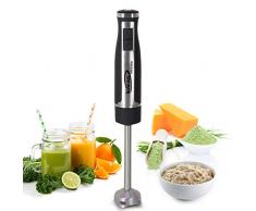 iKALULA Edelstahl Stabmixer, 1000W Stabmixer Handmixer Pürierstab mit 8 Geschwindigkeitsstufen LED-Display Multifunktionsmixer Edelstahl-Mixfuß für Smoothie, Suppen, Joghurt, Babynahrung - Schwarz