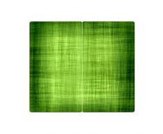 DEKOGLAS Herdabdeckplatten Set inkl. Noppen aus Glas Muster, Herd Ceranfeld Abdeckung, 2-teilig universal 2x 52x30 cm