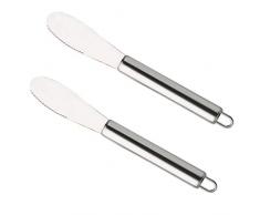 Hemoton 2 Stücke Buttermesser Tafelmesser Edelstahl Butterstreuer Server Küchenutensilien Menümesser für Frühstückspreads Käse Gewürze 21cm Silber