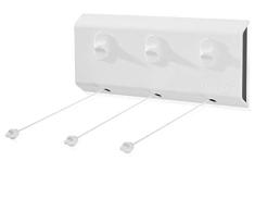 Leifheit Wandtrockner Rollfix Triple 150 Longline, 3 x 5m Wäscheleine, ausziehbarer Wäscheständer, platzsparender Trockner, Wäschetrockner für die Wand, drinnen und draußen, Wäschreck mit Wandmontage