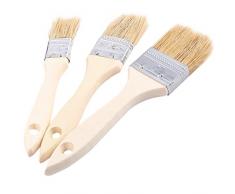 iplusmile 9 Stück Naturborstenbürste - Mehrzweckbürste - Geeignet für Backpinselset & Ölmalpinsel Grillpinsel (3 Größen)