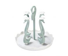 Abtropfhalter Flaschen Abtropfgestell,Kunststoff Schwan Typ Trockenständer Trocknen Rack Ständer, Flaschenhalter Glas Kleiderbügel Getränkehalter Tasse Lagerregal für Flaschen, Becher (S, Blau)