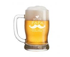 FORYOU24 Leonardo Bierkrug Bierseidel mit Gravur Motiv Bester Papa II- Geschenkidee Bierglas graviert Vatertag