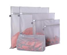Netz-Wäschesäcke für Feinwäsche mit Premium-Reißverschluss, Reiselagerung Organisationstasche, Kleiderwaschbeutel für Wäsche, Bluse, BH, Kleid, T-Shirt, Unterwäsche, Dessous, Jeans (grau, 5 Stück)