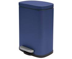 Spirella Kosmetikeimer 5 Liter Edelstahl mit Absenkautomatik und Inneneimer Akira Badezimmer Mülleimer Softclose Abfalleimer Dunkelblau