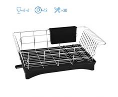 BESTONZON Abtropfgestell 304 Edelstahl Geschirrkorb mit Abnehmbarem Besteckkorb und Abtropfschale Innovatives Design