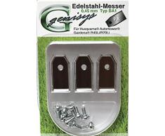 Ersatz Messer Klingen für Husqvarna Automower / Gardena Mähroboter + Schrauben NEU ( LongLife TITAN / Edelstahl || 0,75mm / 0,45mm || 9-90 Stk. ) # Die größte Auswahl !, Messer/Schrauben:30, Material:Edelstahl (0.75mm)