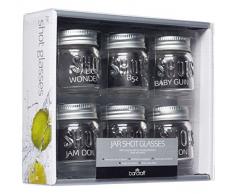 Bar Craft Jar Schnapsgläser mit Deckel, 60 ml (6 im Set)
