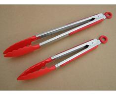 Unbekannt 2 TLG. Grillzange Set Grill Servier Gourmet Zangen Besteck Küche Grillbesteck BBQ Fleischzange Salatzange