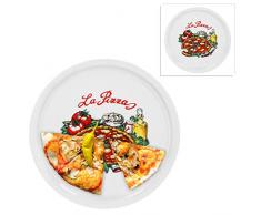 2er Set Pizzateller Napoli groß - 30,5cm Porzellan Teller mit schönem Motiv - für Pizza / Pasta, den großen Hunger oder zum Anrichten geeignet