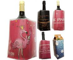 BierEx Flaschenkühler Sektkühler Weinkühler Getränkekühler Kühlakku Kühlmanschette Motiv Flamingo - be pink and Beautiful