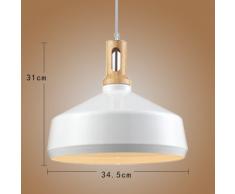 Beakjiful Industrielle Vintage Modern Pendelleuchte für Esszimmer/Wohnzimmer/Schlafzimmer/Küche/Café Pendellampe Pfannendeckel/Massivholz, I