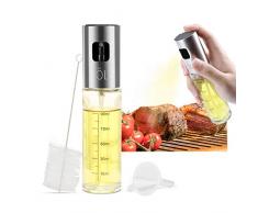 Mitening Öl Sprüher, Ölsprüher Ölspray Essig und Öl Spender Olivenöl Flasche Oil Spray Bottle Sprayer Dispenser Sprühflasche Glas für BBQ Grillen Küche Kochen Brot Backen Braten Pasta Salate 100ML