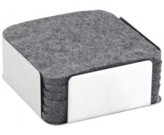 Carl Mertens 5908 1061 - Filzuntersetzer, 6 Stck. grau, mit Edelstahlhalter
