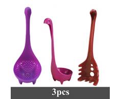 3 Stück Set kreative Nudel Löffel Form Löffel Sieb niedlichen Suppe Löffel Küchengeschirr Kunststoff - B3PCS