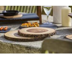 KitchenCraft Artesà Rustikales Holz Käsebrett/ Servierplatte mit Rindenrand, 35 cm (14 Zoll) rund, Holz, Brown, cm, 35 x 35 x 2.2000000000000002 cm, 1 Einheiten